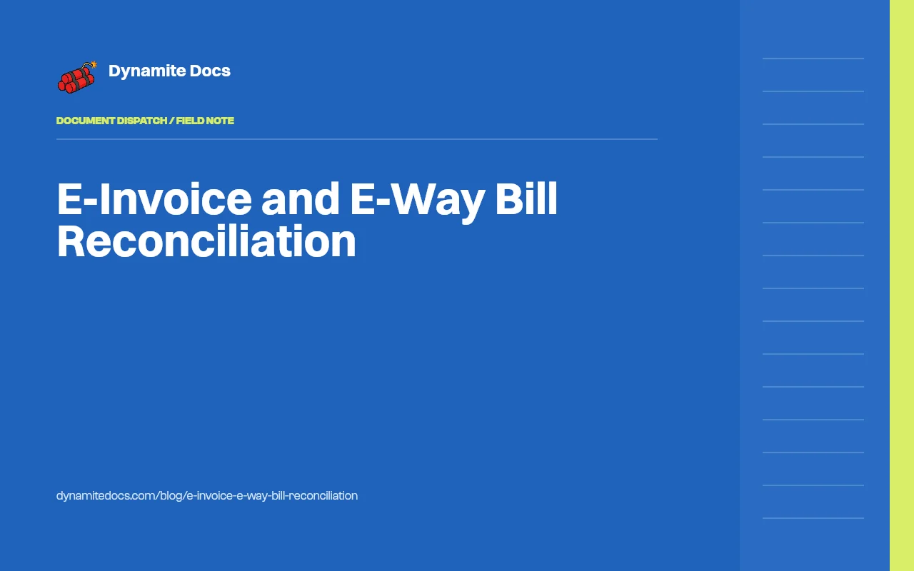 An e-invoice and its e-way bill extracted into rows with IRN, supplier, buyer, and value