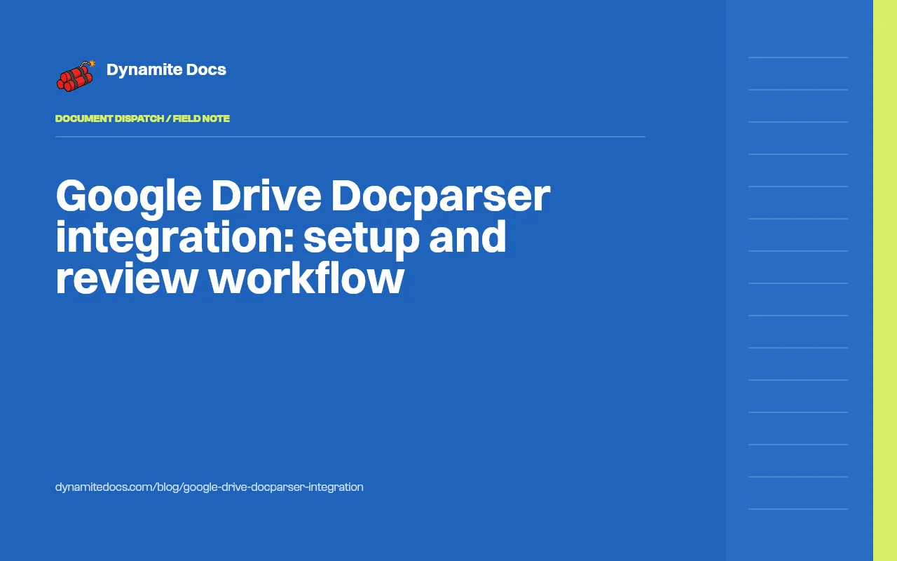 Google Drive Docparser integration setup and document review guide