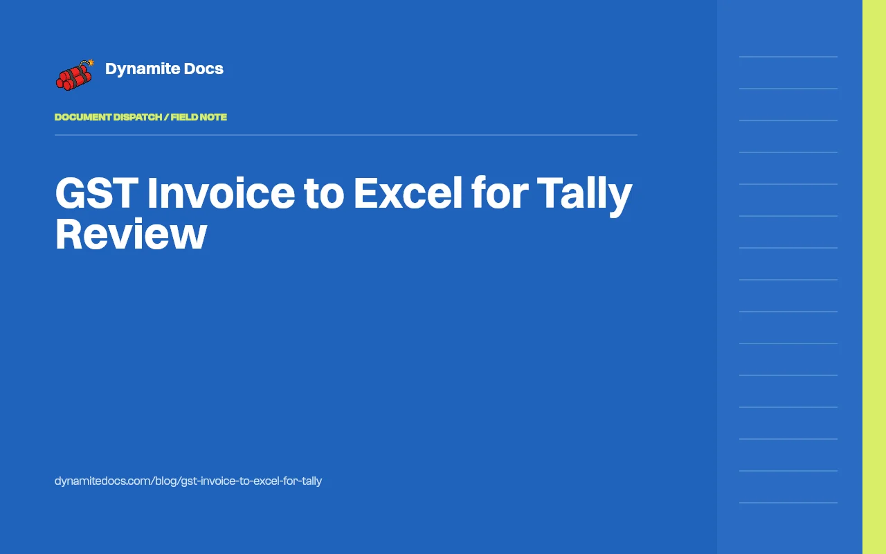 GST invoice extracted into Excel rows with GSTIN, HSN/SAC, taxable value, and tax split