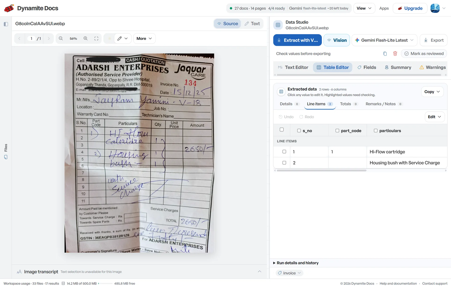 A service invoice example illustrates one source for sales data preparation. Filing is a separate step.